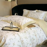 Luxury Digital Printing Flowers and Plants Bedding Set Lyocell Eucalyptus Fiber Soft Silky Duvet Cover Bed Sheet Pillowcase 4Pcs
