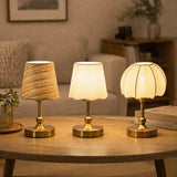 Nordic Style LED Table Lamp Vintage Touch Control Small Night Light USB Rechargeable Eye Protection Atmosphere Lamp Bathroom