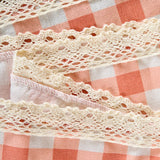 Rectangle Waterproof Tablecloth Rose Print Lace Trim Cotton Tablecloth For Outdoor Dining Party Decor Home Decoration