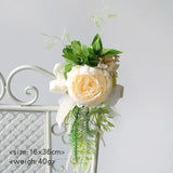 4pcs Artificial Peony Pew Flowers for Wedding Aisle Ceremony Chair Decoration Greenry with Rustic Wedding Outdoor Decor