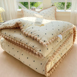 New Style Househould Quilt Bedroom 3D Bean Velvet Quilts Core Double Dormitory Autumn Winter Thickened Blanket