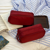 New Minimalist Japanese Style Large Capacity Nylon Pencil Case Multifunctional Stationery Storage Bag For Office School Adults