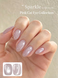 1Pc 10ML Light Purple Cat Eye Gel Nail Polish Shine, High Saturated Gloss Firm and Long lasting Nail Art Gel for Salon Nail DIY