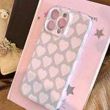 Fashion Love Heart Pattern Phone Case For iPhone 11 12 13 14 15 16 Pro Max X XR XS Max 7 8 Plus Shockproof Soft Back Cover Coque