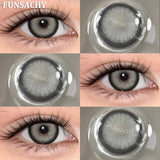 1 Pair New Color Contact Lenses for Eye Beautiful Pupil Fashion Blue Soft Lenses Gray Natural Contacts Yearly Cosmetics