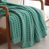Nordic Modern Throw Blanket Knitted Sofa Decoration Cover Geometric Grid Nap Blanket Bedspread Pure Cotton Warm Shawl 130X180CM