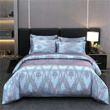 Luxury Satin Jacquard Duvet Cover Set Nordic Double Bed Quilt Cover Bedding Set Adlut Pillowcases Sheet Queen King Home Textiles