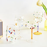 Colorful Goblet Glass Sparkling Gem Cocktail Champagne Cups Heat Resistant Champagne Coupes Wine Glass Wine Glass