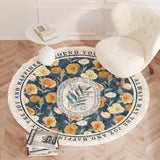 American Retro Carpets for Living Room Light Luxury Bedroom Decor Round Rugs Fluffy Soft Lounge Rug Home Oil Painting Floor Mat