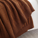 American Fashion Knitted Blanket Solid Color Grid Home Decoration Simple Sofa Cover Soft Throw Blanket And Bedspread Warm Shawl