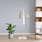 Modern Metal Coat Rack with Marble Base - 3-Hook Freestanding Entryway Organizer for Jackets, Hats, Bags, Umbrellas & Scarves