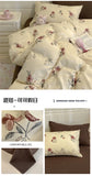 Washed Cotton Pastoral Girls Flower Bedding Sets Bed Linens Quilt Cover Sheet Set Simple Bedspread High Quality Home Textiles