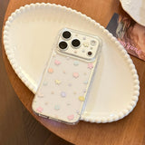 Korean Colorful Flowers Butterfly Pattern Phone Case for iPhone 17 16 15 13 14 12 Pro Max Clear Shockproof Protective Soft Cover