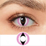 Yearly Use Halloween Contact Lenses For Cosplay Contact Lens Dragon Eye Lens Red/Pink Color Contact Lenses 14.0mm 8.5mm