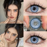 New 1 Pair Natural Colored Contact Lenses with Degree Myopia Lenses Green Iris Lens High Quality Lenses Big Eye Lenses