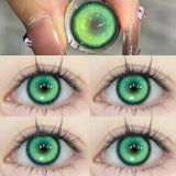 2pcs New Colored Contact Lenses for Eye Anime Eye With Degree Yellow Contacts Lenses Halloween Pupils Makeup Contact Lens