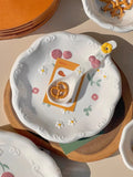 Creative Relief Hand-painted Tableware, Dinner Plate, Ceramic Rice Bowl, Soup Bowl, Kitchen Drinkware Set, Home Accessories