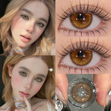 2pcs/pair Yearly Colored Contacts with Prescription Beauty Cosmetic Brown Pupil Super Natural Korean Lenses Fast Shipping