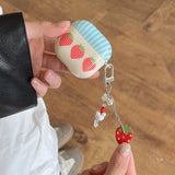 Case for Apple AirPods Pro 2 Protection Cover Lovely Fruit Strawberry Pendant Headphone Cases for AirPods 4 3 2 1 Pro 3nd Fundas