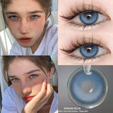 Contact Lenses 2 PCS For Eyes LUCIFER Blue Cosmetic Contacts Lenses  Beautiful  Yearly Color Contacted Natural Lenses