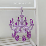 Korean Style Girl Heart Retro Crystal Chandelier Shape Clothes Rack Cute Student Bedroom Clothespin Decoration Rack