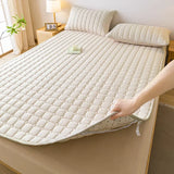1pc Quilted Thick Mattresses Toppers Waterproof Mattress Pad Cover All-Season Elastic Corner Straps Fits Up To 30cm Bed