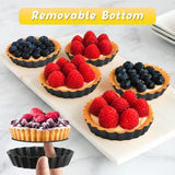 10PCS 4 Inch Mini Egg Tart Pan Molds with Removable Round Bottom Nonstick Pie Tart Bakeware Mold or Mousse Cake Dessert Baking