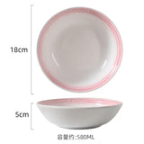 1 Pack Ceramic Dinner Plate,7 inches Porcelain Soup Bowl,Dessert Salad Food Dish,Kitchen Serving Tray,Colorful Deep Tableware