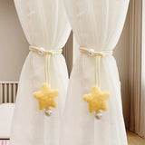 2PC INS-style Cute Three-dimensional Plush Star Bead Curtain Tie – Multi-purpose Rope for Children Room, Mosquito Net