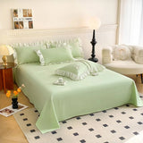 Korean Princess Style Flowers Lace Ruffles Bedding Set Comforter Queen King 4Pcs Duvet Cover Bed Sheet/Fitted Sheet Pillowcase