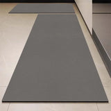 Kitchen Carpet Pvc Leather Mats Grey Solid Color Large Area Rug Waterproof Oil-proof Non-slip Floor Mat Alfombra De Cocina