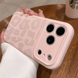 Luxury Leopard Pattern Camera Control Button Case for iPhone 17 16 15 Pro Max 14 Plus 12 13 11 Matte Soft Liquid Silicone Cover