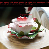 Ceramic Coffee Tea Cup Set, 3D Floral Design with Matching Saucer,Latte Art Coffee Mug, for Milk Tea & Dessert, Aesthetic Gift