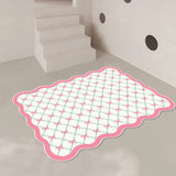 Pink Living Room Carpet Large Irregular Shape Rug Bow Cute Sweet Girl Home Decoration Rugs for Bedroom Soft Fluffy Floor Mat