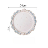 Vintage Relief Western Style Dish with Antique Ceramic Tableware Salad and Dessert Dish