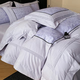 160S Pure Cotton European Luxury Solid Color Hotel Style Bedding Set Queen King Duvet Cover Set Flat/Fitted Bed Sheet Pillowcase