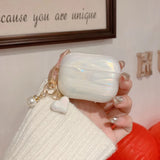 Dreamy Pearl Shell Soft Case For AirPods 4 3 2 1 Pro 2 2nd Cover Funda Wireless Headphone Coque Accessories Box With Keychain