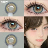 0~-8.00 Degree Color Contact Lenses with Prescription 1 Pair Myopia Brown Lenses Dark Soft Beautiful Pupil Iris Lenses