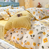 New Style 200-gram Fresh Light Milk Fleece Single Quilt Cover Autumn Winter Printed Cartoon Fleece Warm Student Duvet Cover