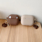Korea Cute Simple Coffee Milk Tea Color Silicone Earphone Case For AirPods 1 2 3 4 Pro 2 Wireless Bluetooth Charging Box Cover