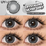 1 Pair Gray Lenses Black Colored Contact Lenses for Eyes Korean Style Big Eye Lenses for Woman Natural Beauty Pupils