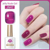 Transparen Gel Nail Polish Pink Jelly Nude Semi Transparent French Nail Camouflage UV Gel Varnish Soak Off Nail Art