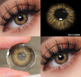 1 Pair Myopia Lenses Color Contact Lenses with 0~-8.00 Prescription Degree Cosmetic Natural Black Big Eyes Lens Yearly