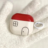 line red house simple style imd silicone earphone case for airpods 1 2 3 4 pro 2 soft protection cover