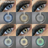 1 Pair New Colored Contact Lenses for Eyes Brown Graduated Fashion Gray Eyes Lenses Yearly Beauty Makeup Lens Women