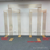 1pcs/3pcs Shining Gold Mirror Chuppah Acrylic Backdrop Stand for Wedding Decoration Flower Stand Walkway Pillar 2M/2.4M Tall