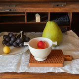 Original Design Two Ear Short Footed Bowl Warm and Creamy White Ceramic Breakfast Bowl Cute
