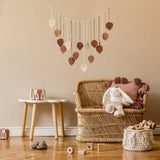 Macrame Tapestry Handmade Woven Macrame Leaf Feather Wall Hanging for Living Room Bedroom, Large Boho Wall Art Home Decor