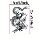 1pc Temporary Dragon Tattoo on The Arm, Back of The Hand, Shoulder, and Leg. Waterproof and Durable Dragon Tattoo Sticker