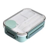 1300ml Plastic microwave oven Lunch box with Tableware for Office Workers Students Divided Bento Box Leakproof Food Container